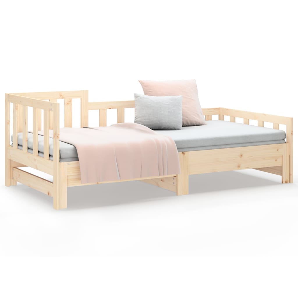 Pull-Out Day Bed 2X(92X187) Cm Single Size Solid Wood Pine