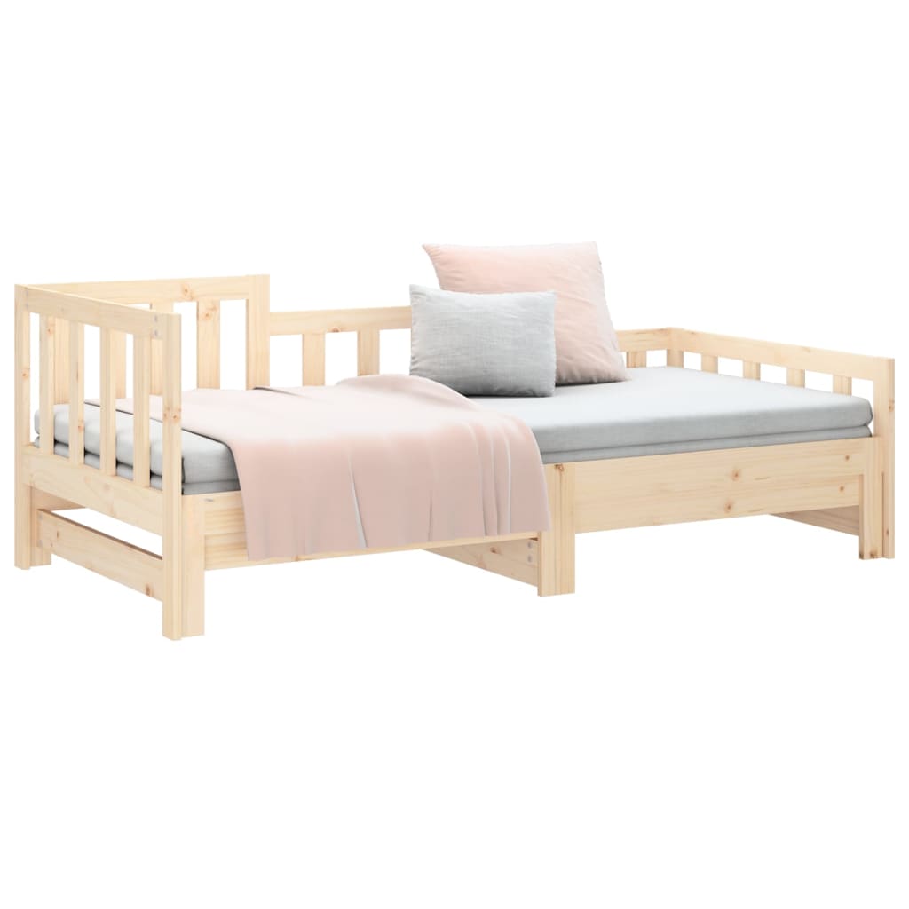 Pull-Out Day Bed 2X(92X187) Cm Single Size Solid Wood Pine