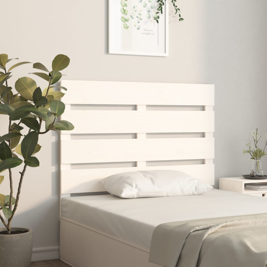 Headboard White 100x3x80 cm Solid Wood Pine