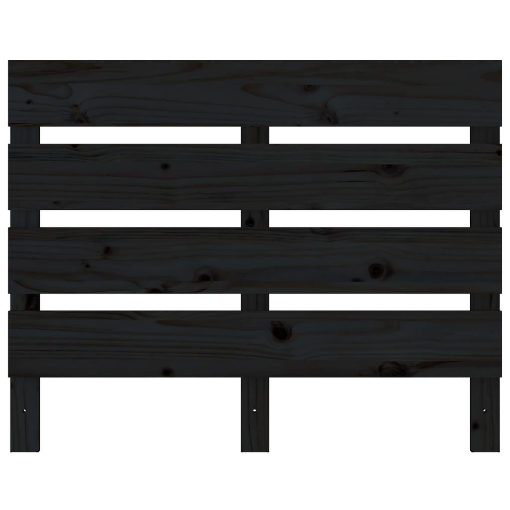 Headboard Black 100x3x80 cm Solid Wood Pine