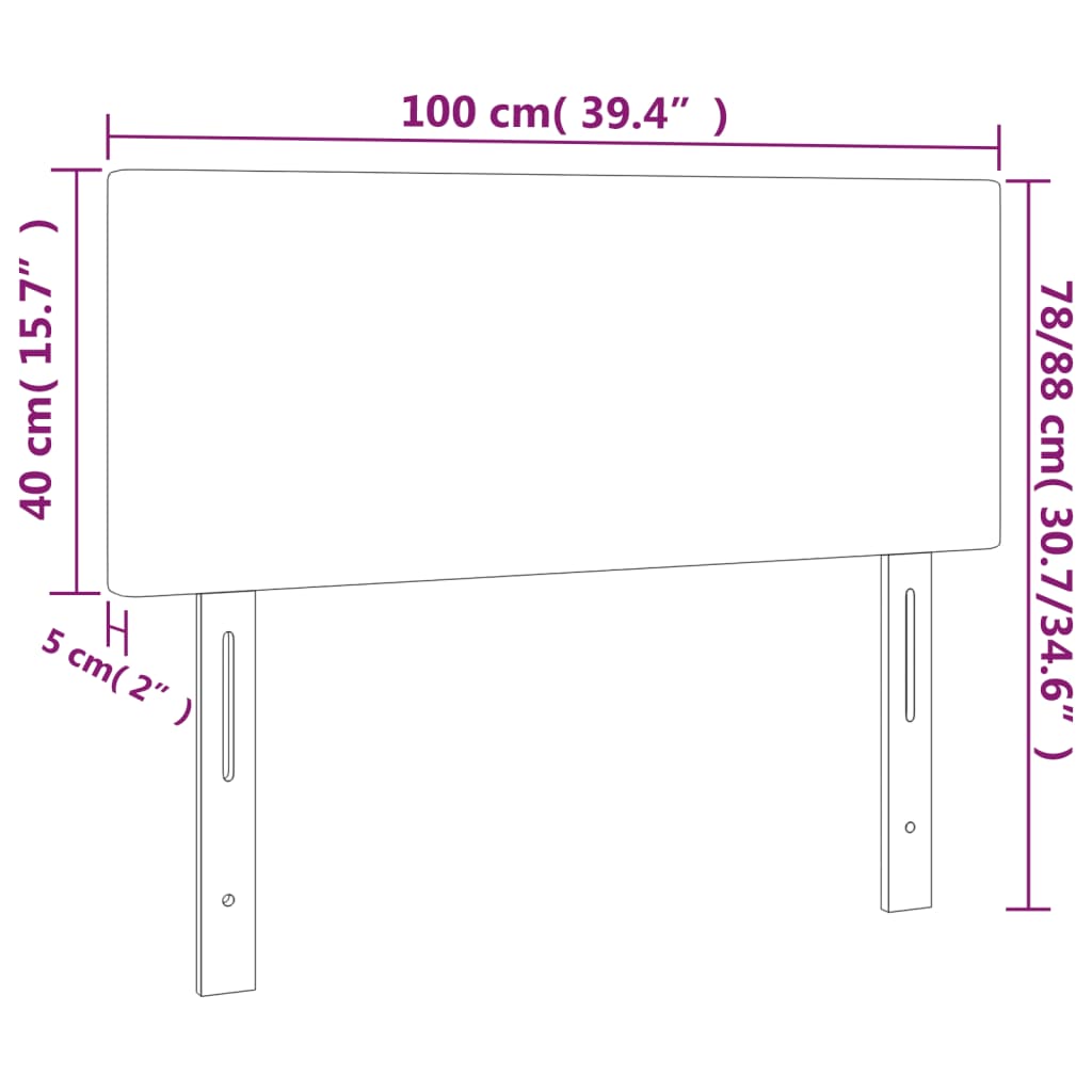 Headboard Dark Grey 100x5x78/88 cm Fabric