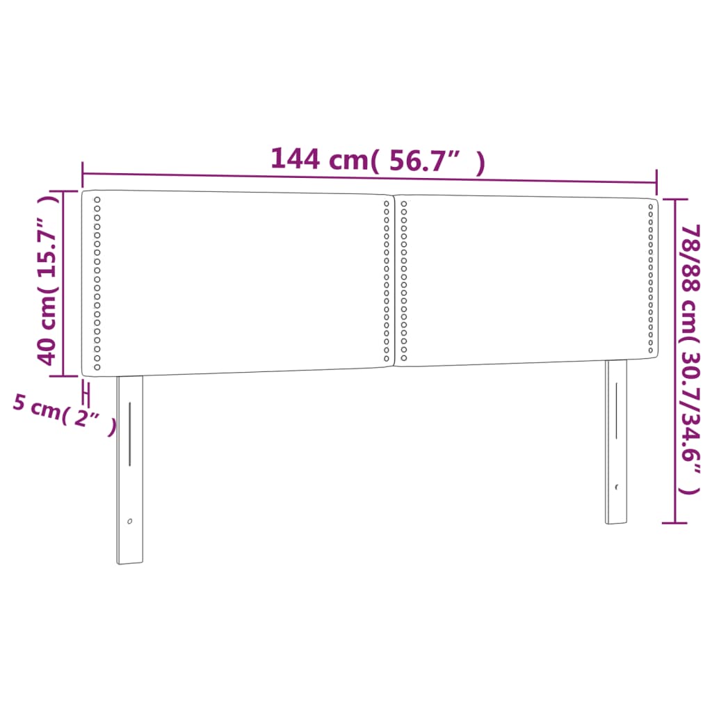 Headboards 2 pcs Dark Grey 72x5x78/88 cm Fabric