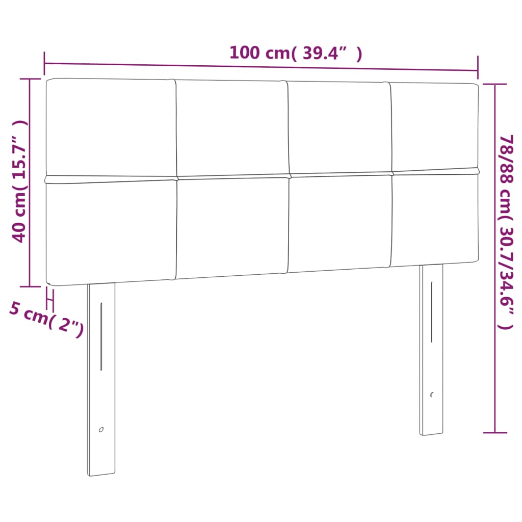 Headboard Dark Grey 100 cm Fabric