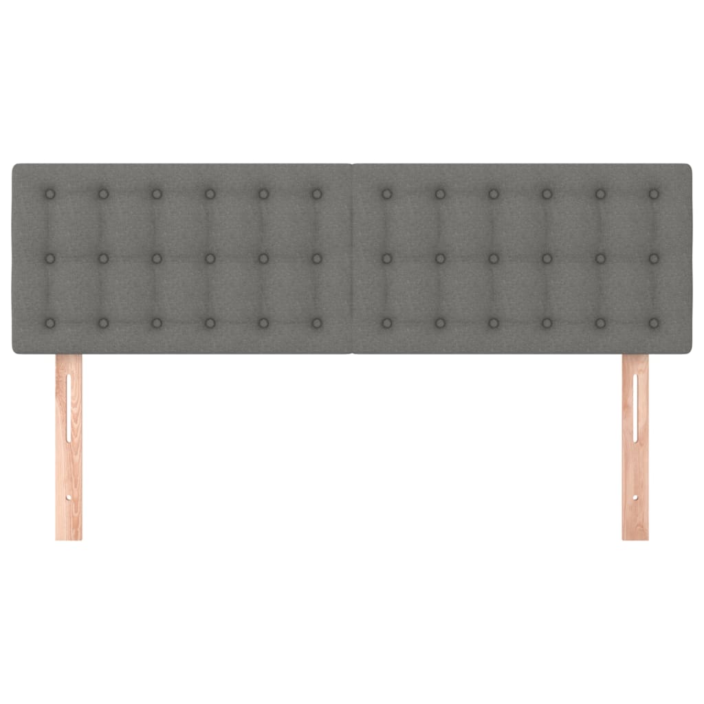 Headboards 2 pcs Dark Grey 72x5x78/88 cm Fabric