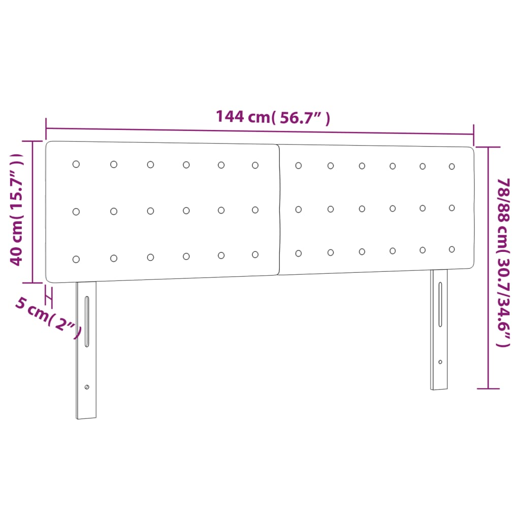 Headboards 2 pcs Dark Grey 72x5x78/88 cm Fabric