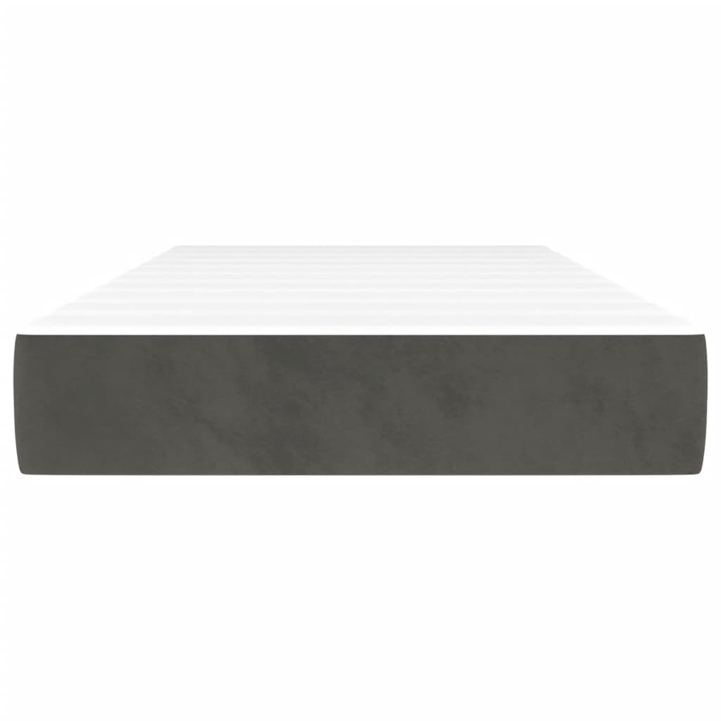 Pocket Spring Bed Mattress Dark Grey 90x190x20 cm Velvet