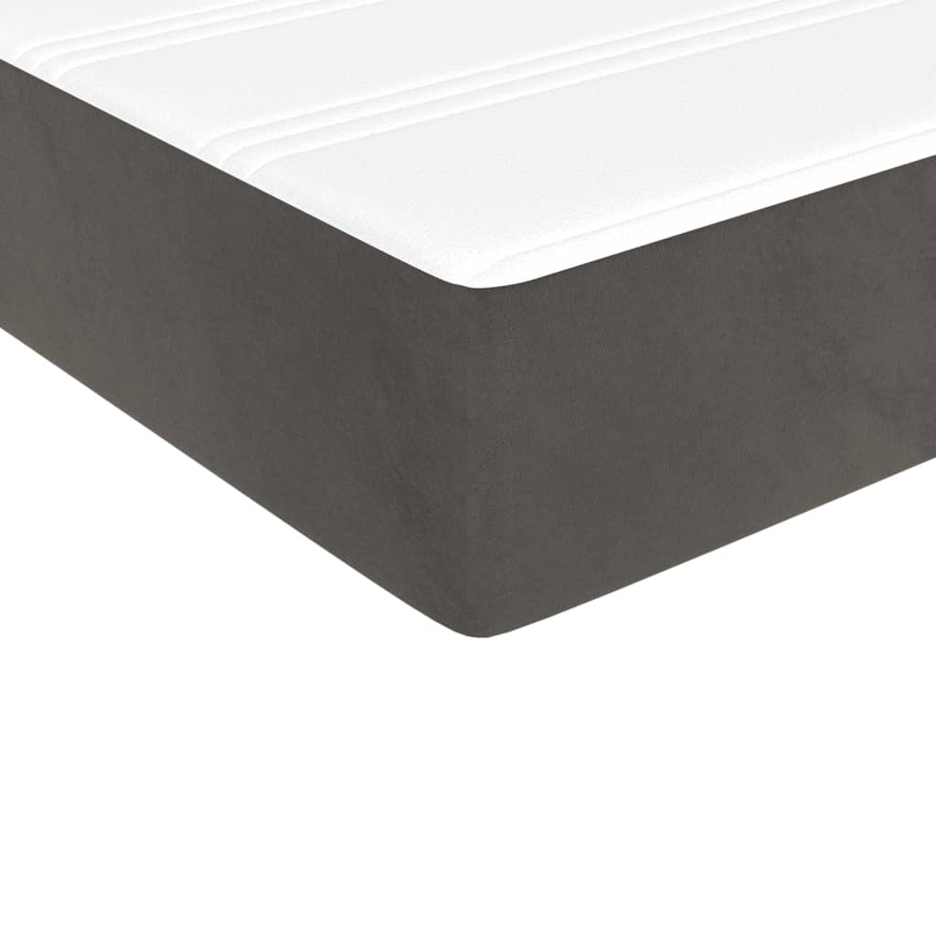 Pocket Spring Bed Mattress Dark Grey 90x190x20 cm Velvet