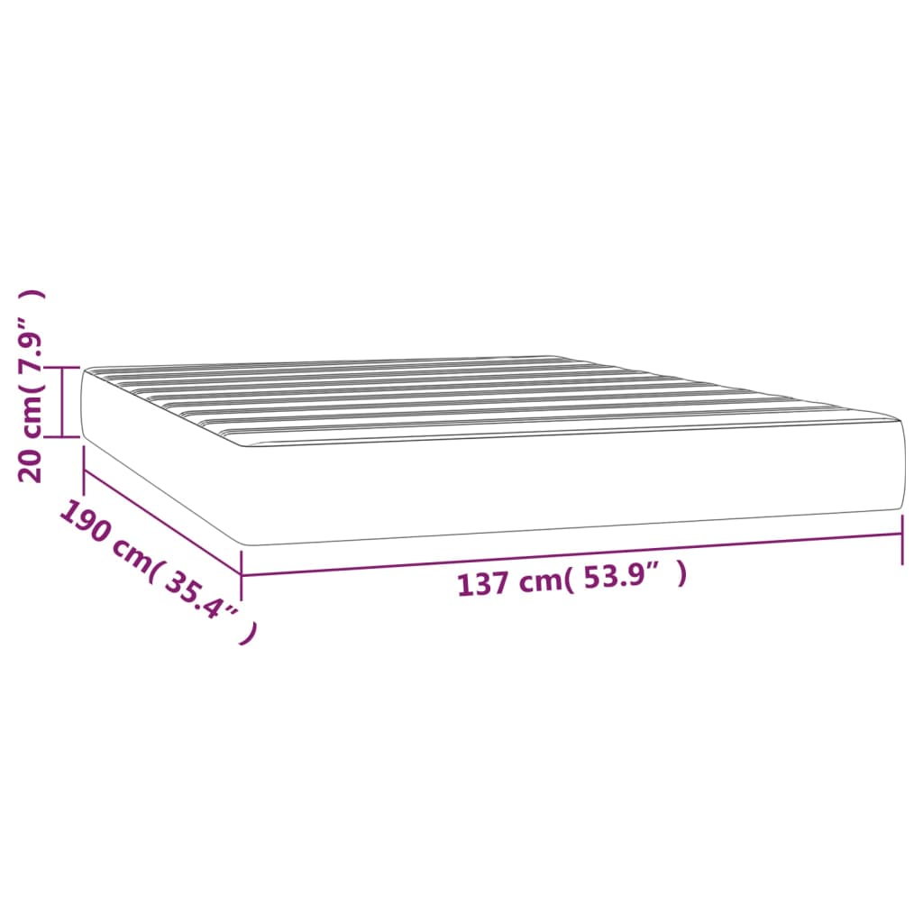 Pocket Spring Bed Mattress 37X90X20 Cm Full Fabric