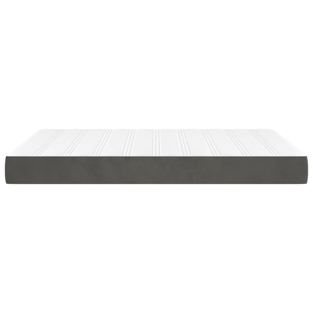 Pocket Spring Bed Mattress Dark Grey 137x190x20 cm Double Velvet