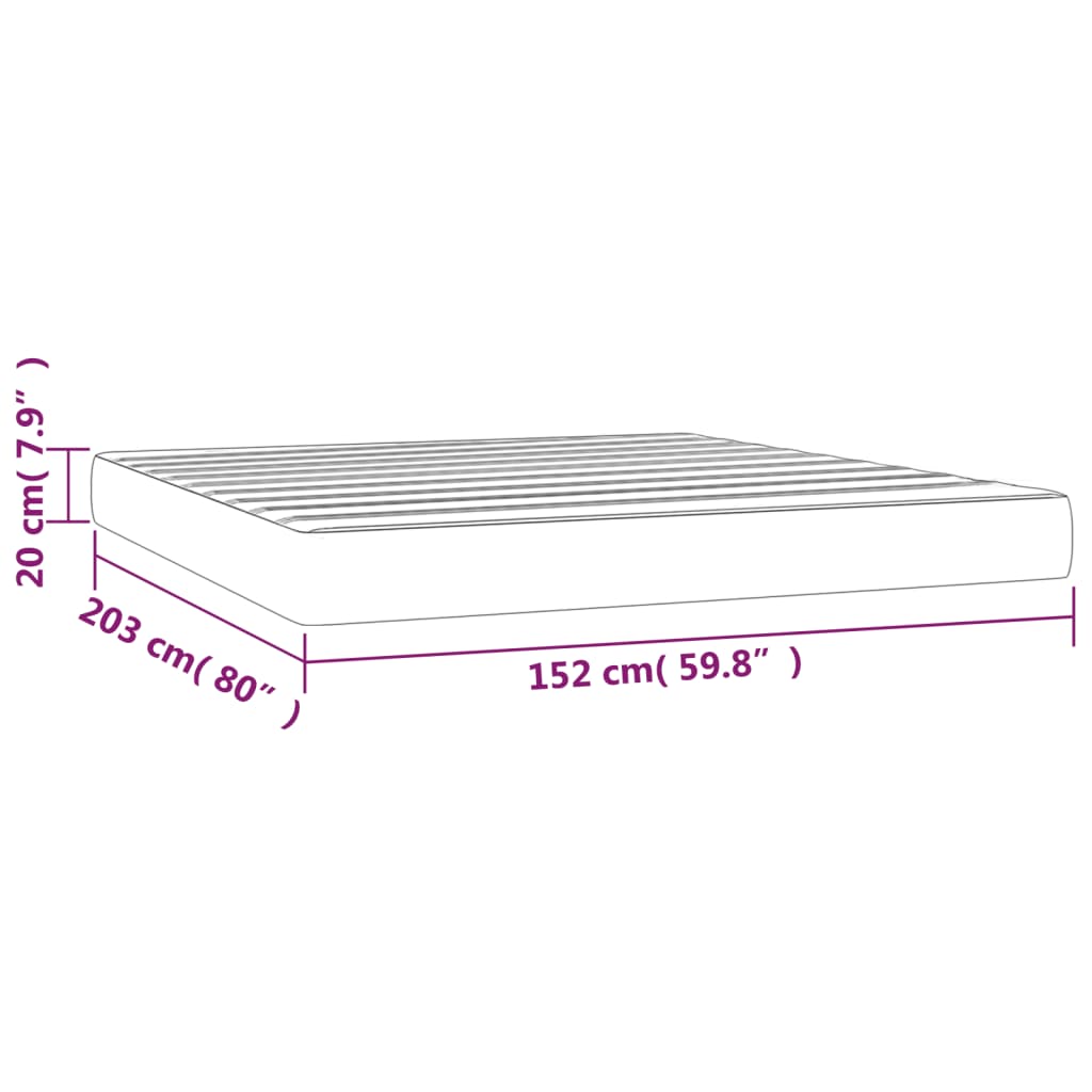 Pocket Spring Bed Mattress 52X203X20 Cm Queen Faux Leather