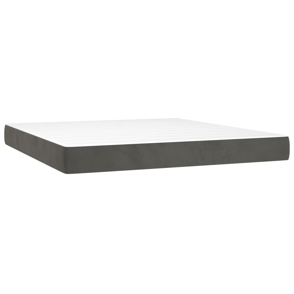 Pocket Spring Bed Mattress Dark Grey 152X203X20 Cm Queen Velvet