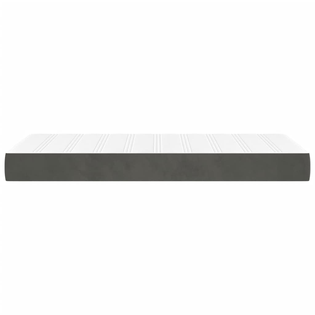 Pocket Spring Bed Mattress Dark Grey 107x203x20 cm Super Single Velvet