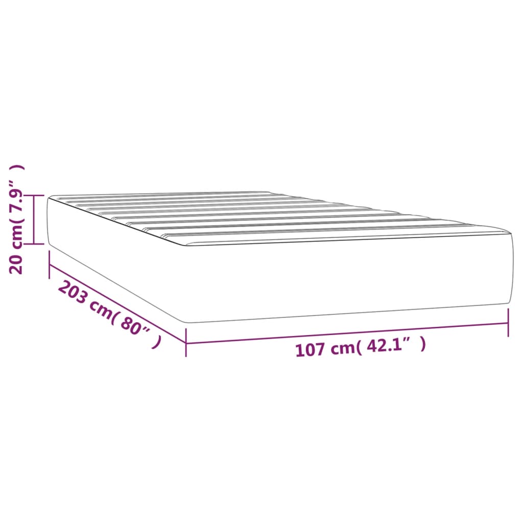 Pocket Spring Bed Mattress 07X203X20 Cm Super Single Velvet