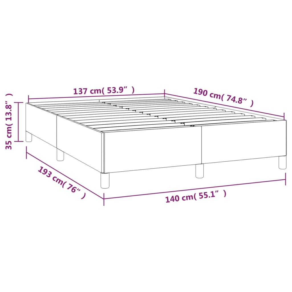 Bed Frame 137X187 Cm Fabric