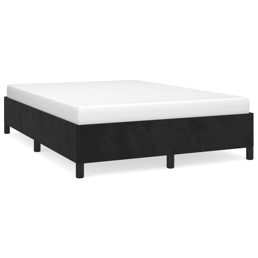 Bed Frame without Mattress Black 137x187 cm Double Velvet