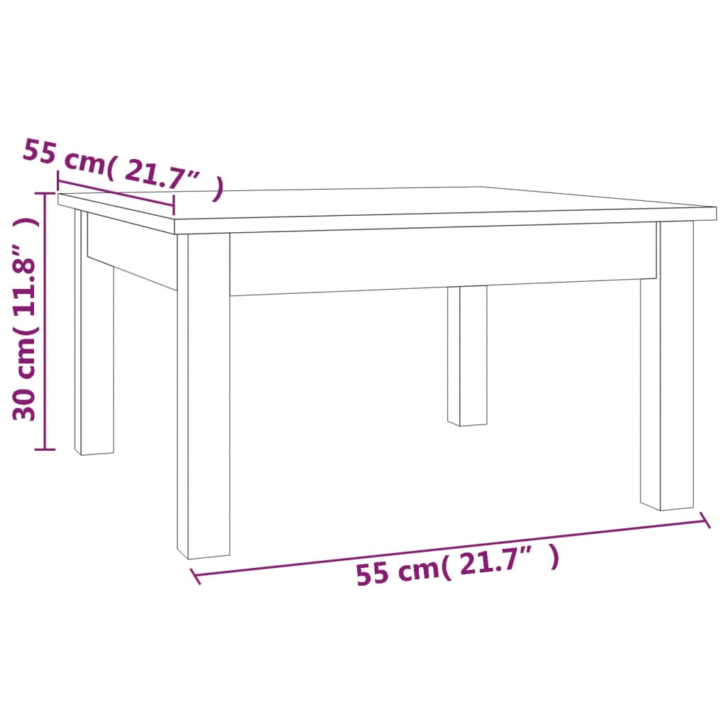 Coffee Table 55x55x30 cm Solid Wood Pine