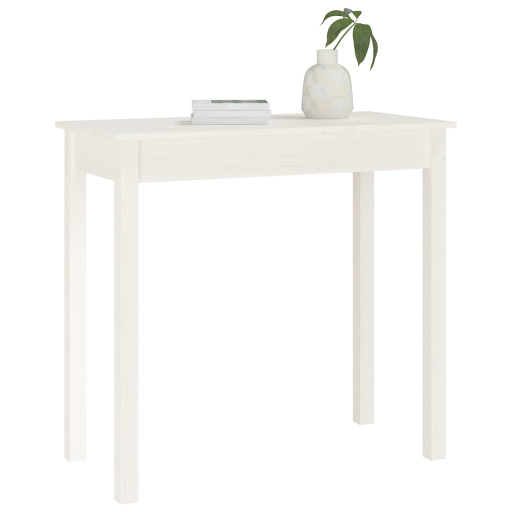 Console Table White 80x40x75 cm Solid Wood Pine