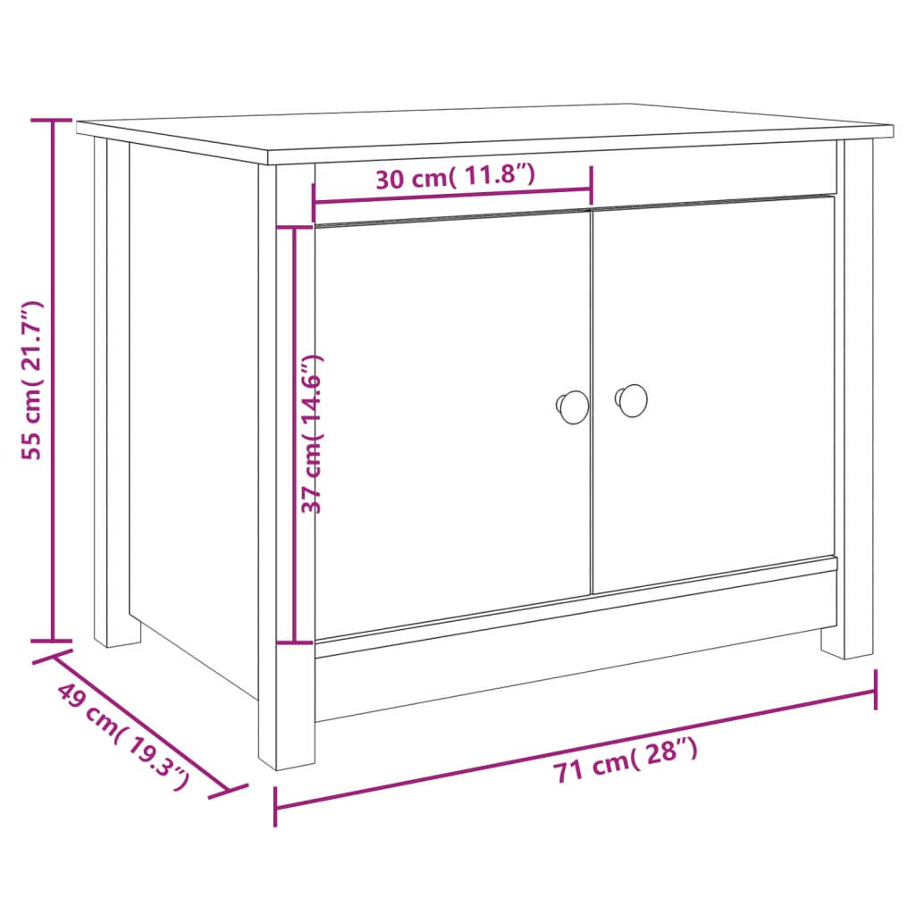 Coffee Table 7X49X55 Cm Solid Wood Pine