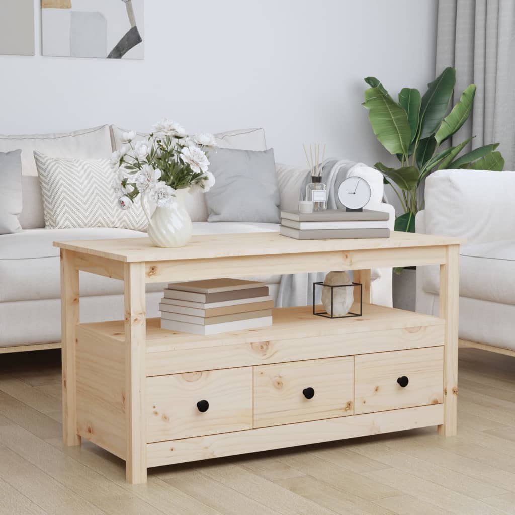 Coffee Table 02X49X55 Cm Solid Wood Pine