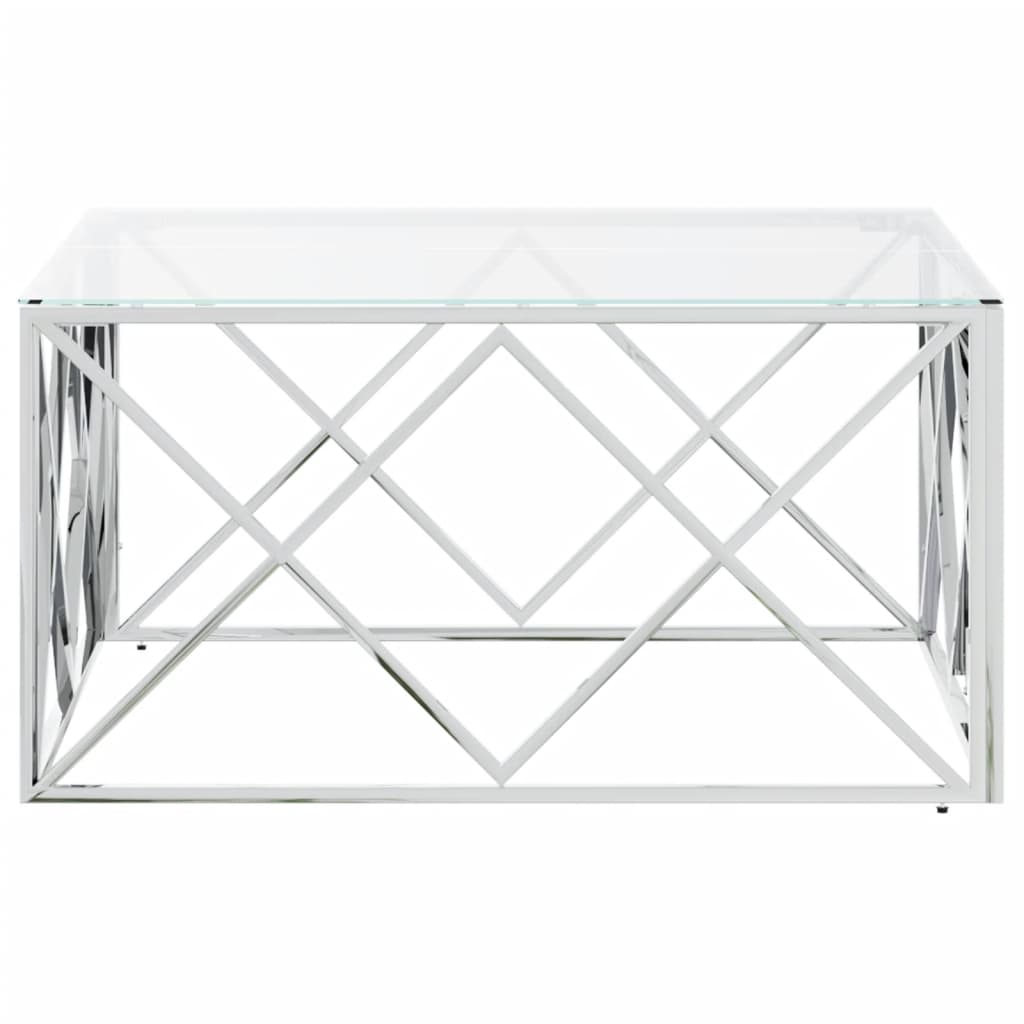 Coffee Table 80x80x40 cm Stainless Steel and Glass