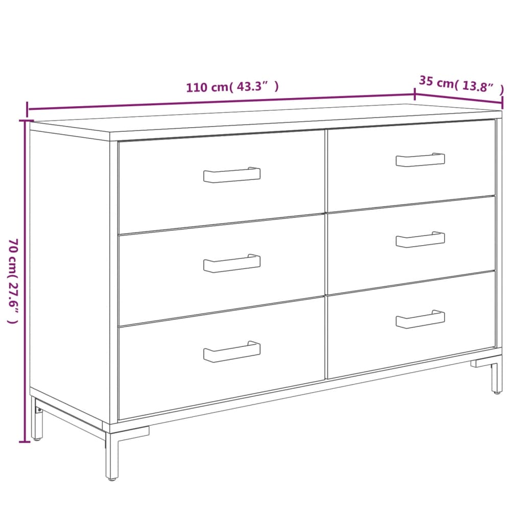 Sideboard 0X35X70 Cm Solid Pinewood