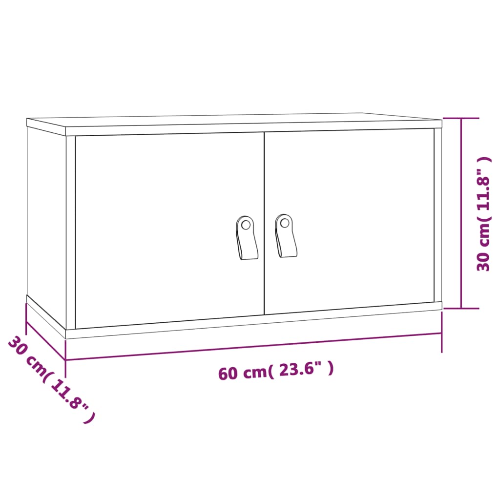 Wall Cabinet 60x30x30 cm Solid Wood Pine