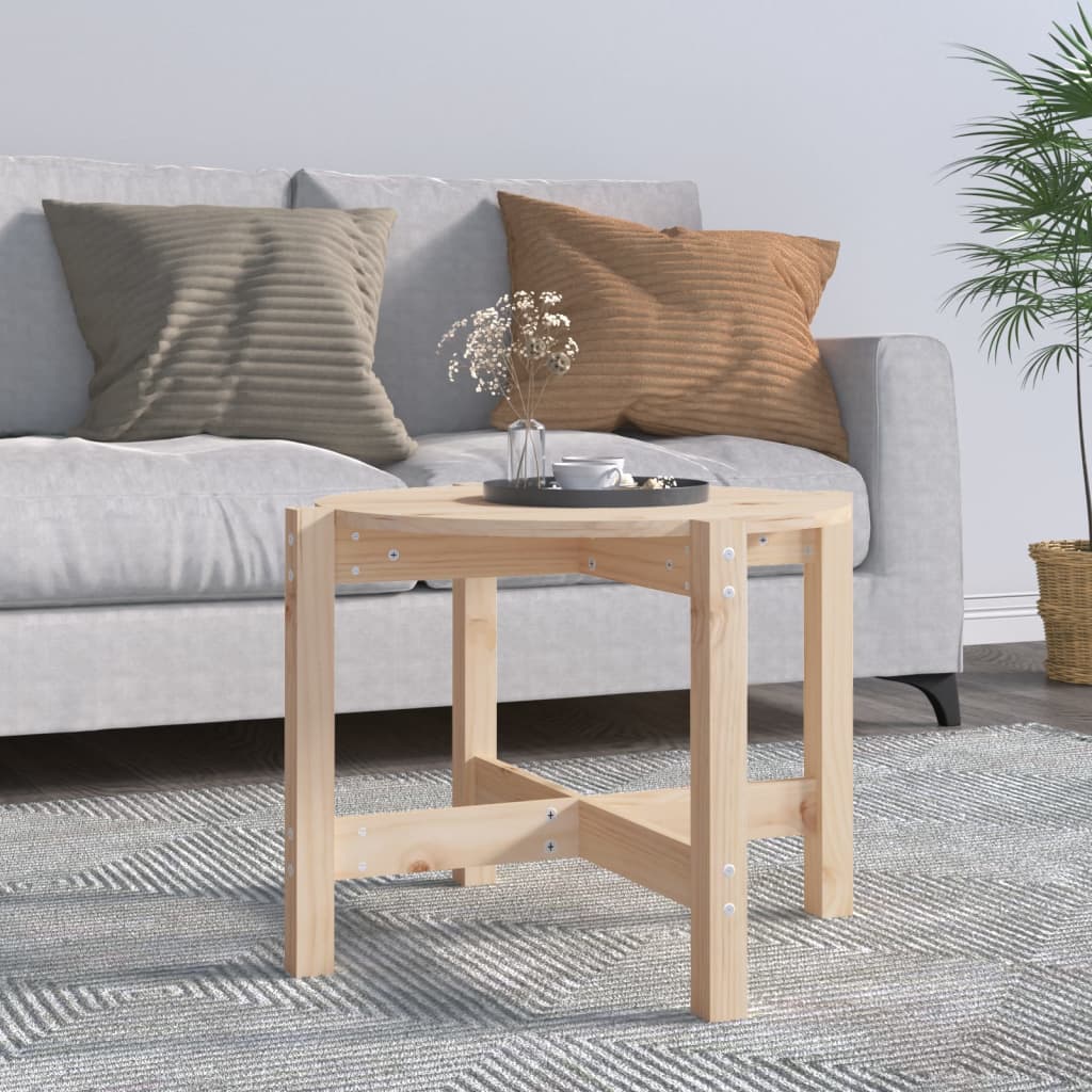 Coffee Table Ø 62,5X45 Cm Solid Wood Pine