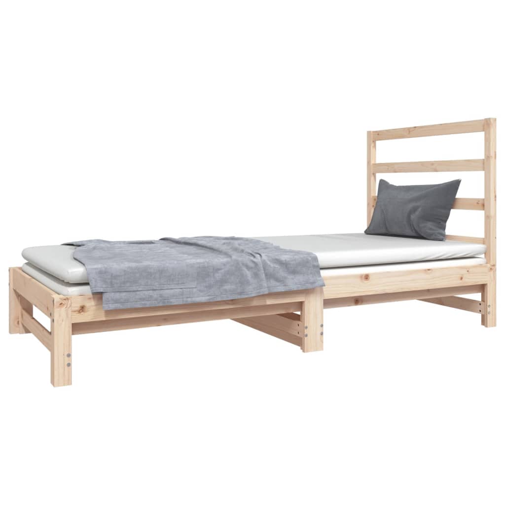 Pull-Out Day Bed 2X(92X187) Cm Single Size Solid Wood Pine