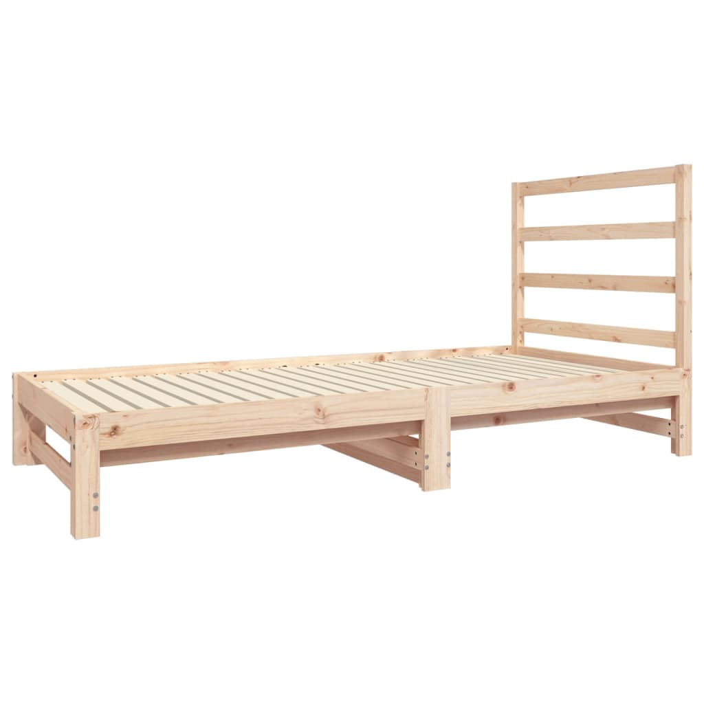 Pull-Out Day Bed 2X(92X187) Cm Single Size Solid Wood Pine