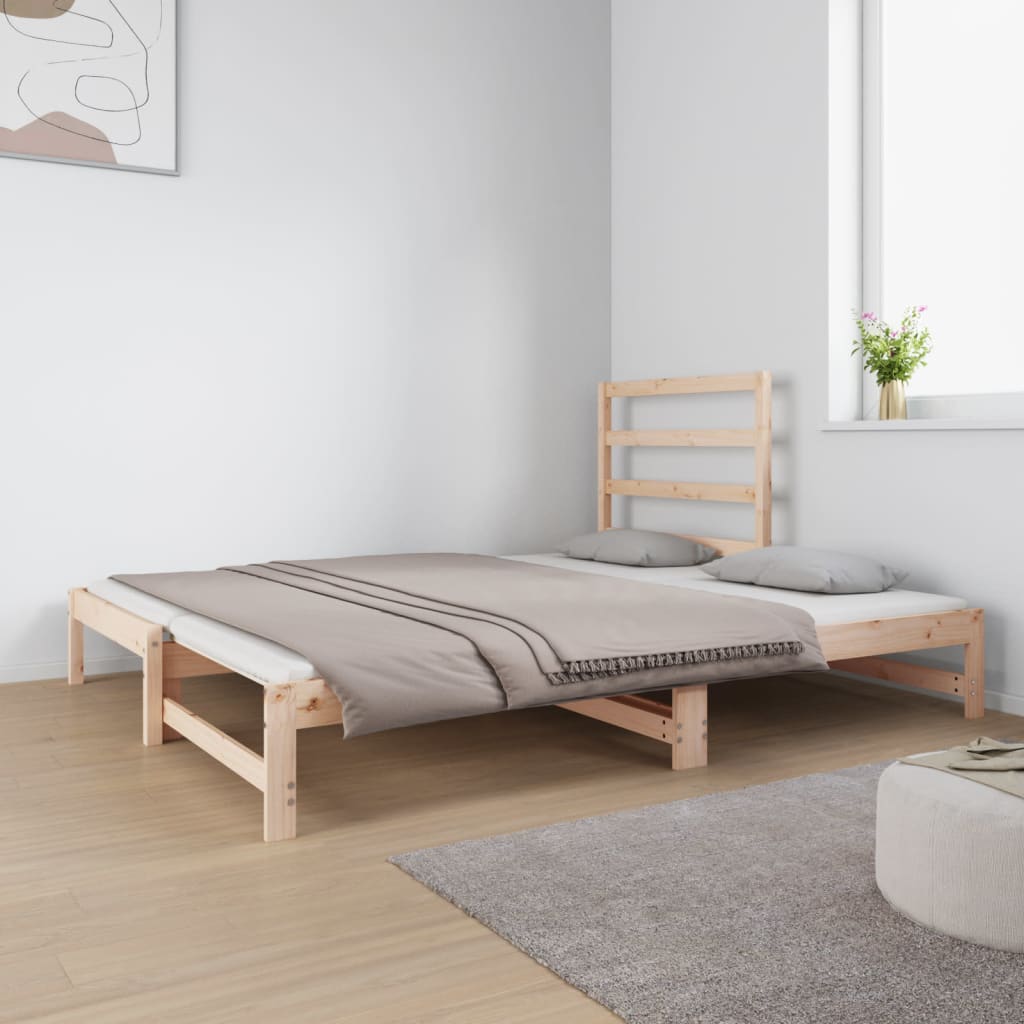 Pull-Out Day Bed 2X(92X187) Cm Single Size Solid Wood Pine