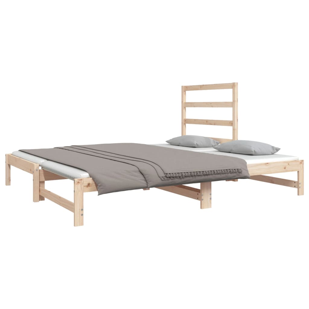 Pull-Out Day Bed 2X(92X187) Cm Single Size Solid Wood Pine