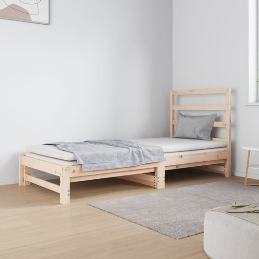 Pull-Out Day Bed 2X(92X187) Cm Single Size Solid Wood Pine