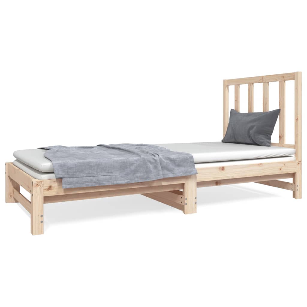 Pull-Out Day Bed 2X(92X187) Cm Single Size Solid Wood Pine