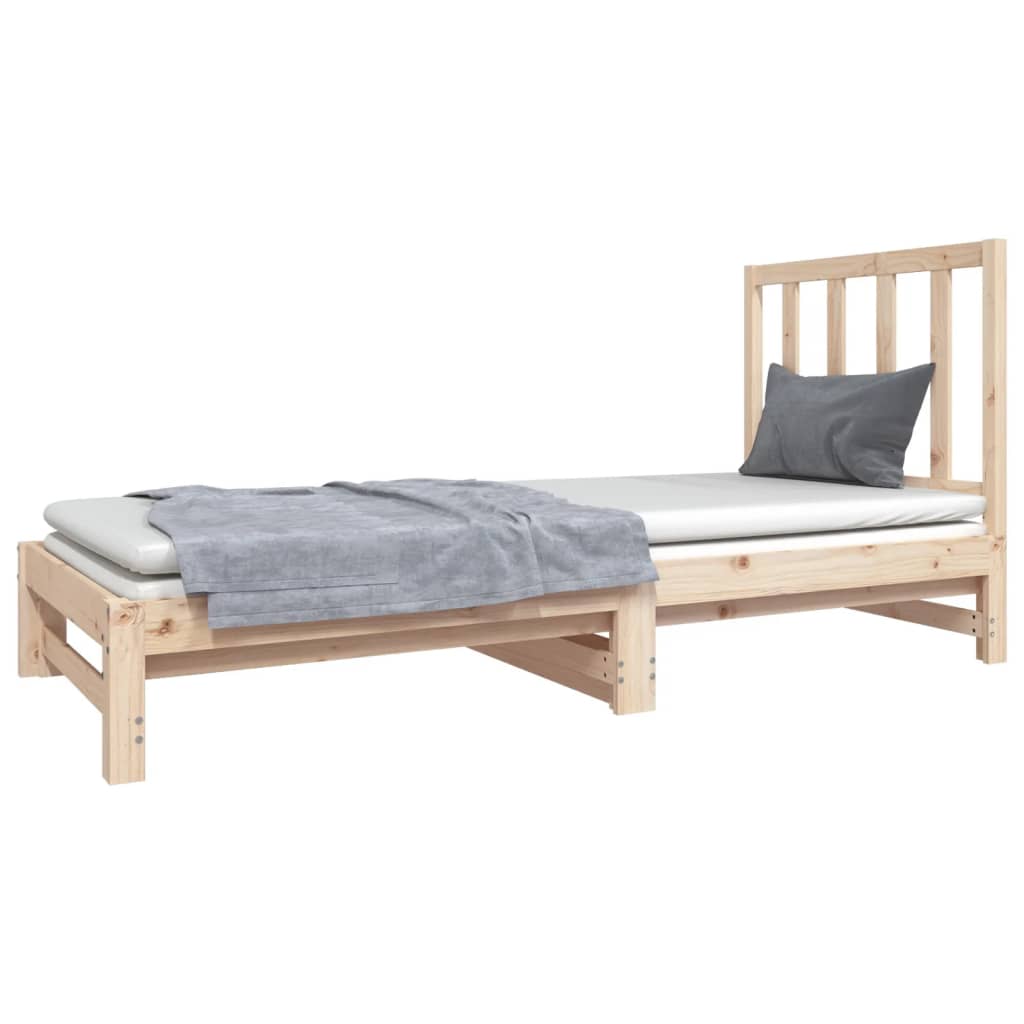 Pull-Out Day Bed 2X(92X187) Cm Single Size Solid Wood Pine