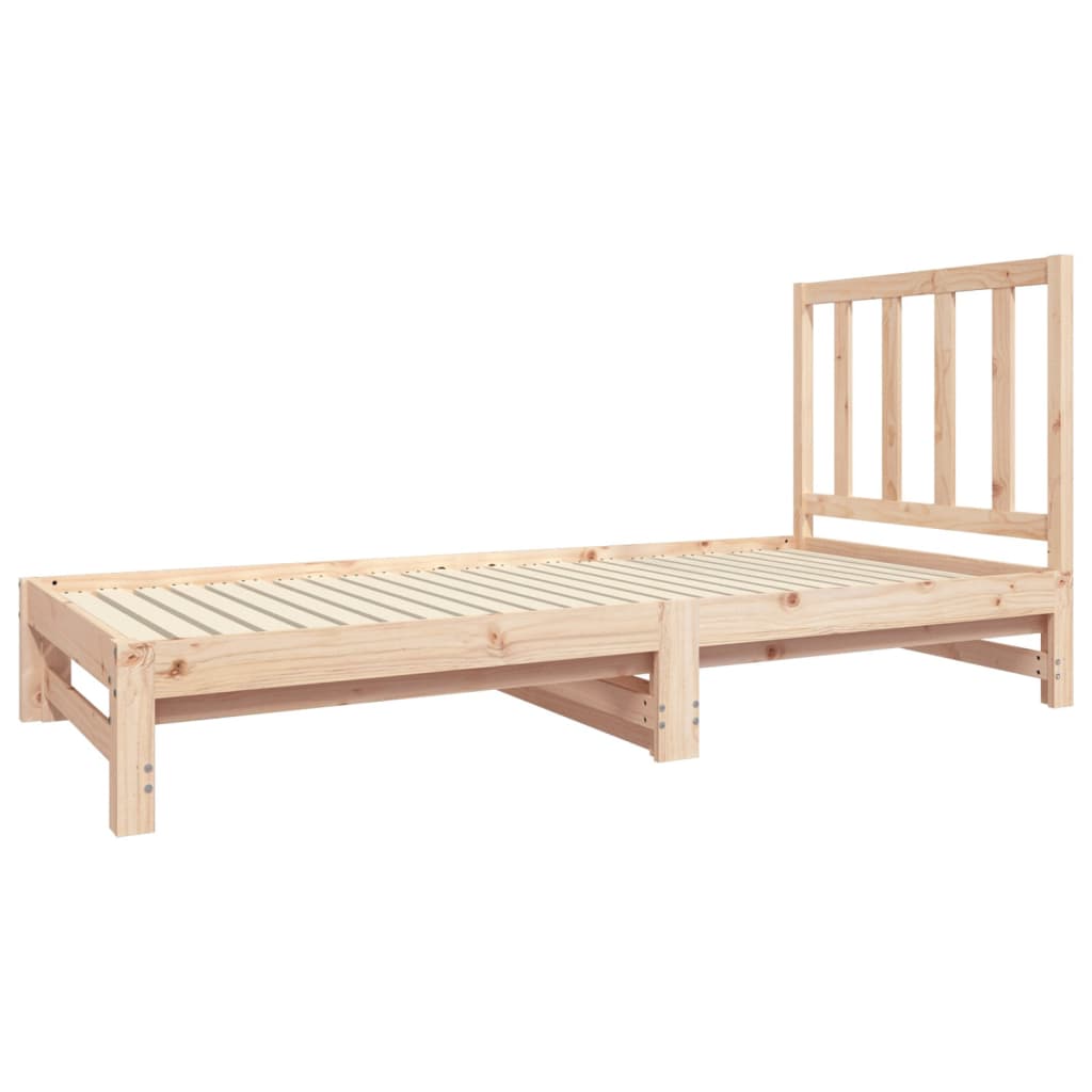 Pull-Out Day Bed 2X(92X187) Cm Single Size Solid Wood Pine