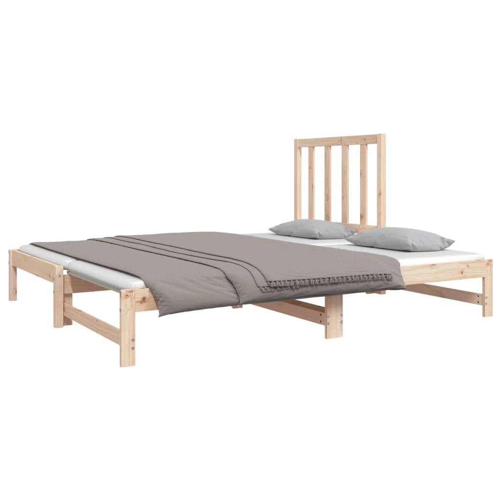 Pull-Out Day Bed 2X(92X187) Cm Single Size Solid Wood Pine