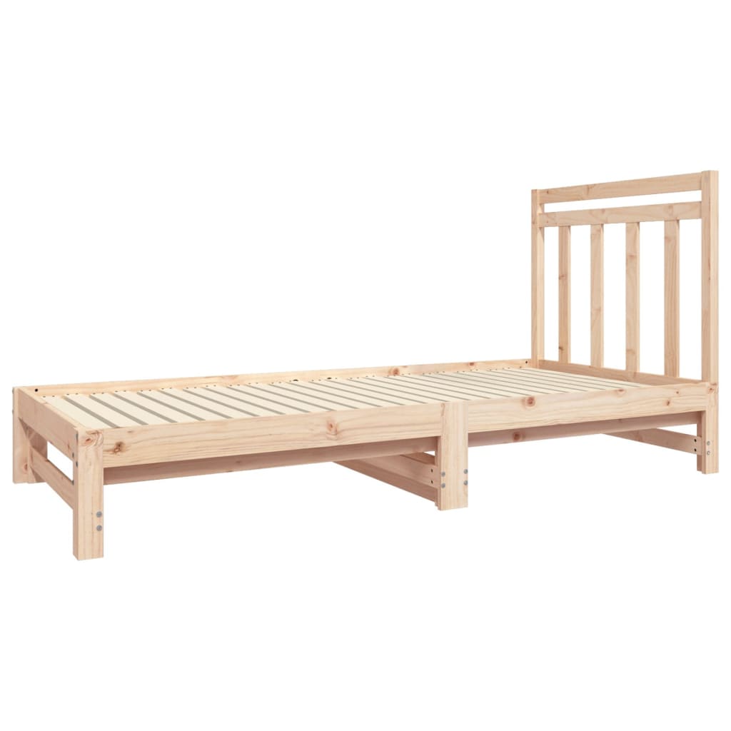 Pull-Out Day Bed 2X(92X187) Cm Single Size Solid Wood Pine