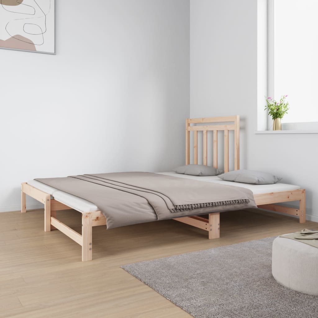 Pull-Out Day Bed 2X(92X187) Cm Single Size Solid Wood Pine