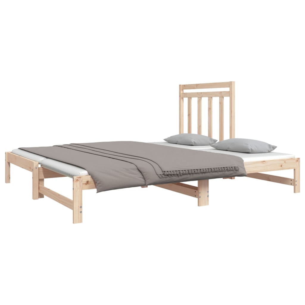 Pull-Out Day Bed 2X(92X187) Cm Single Size Solid Wood Pine