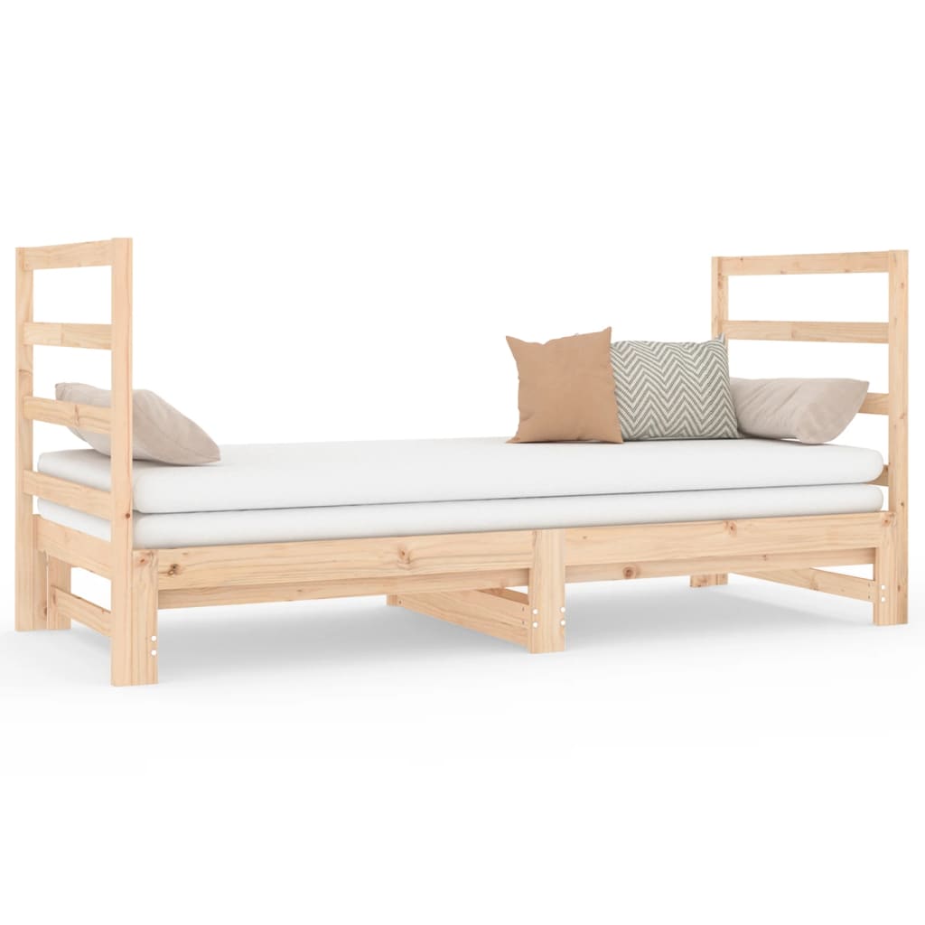 Pull-Out Day Bed 2X(92X187) Cm Single Size Solid Wood Pine