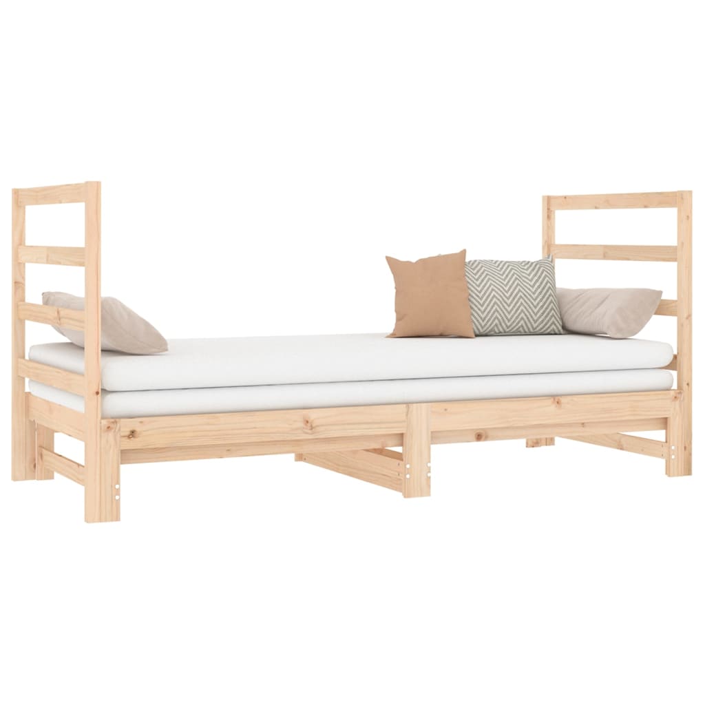 Pull-Out Day Bed 2X(92X187) Cm Single Size Solid Wood Pine