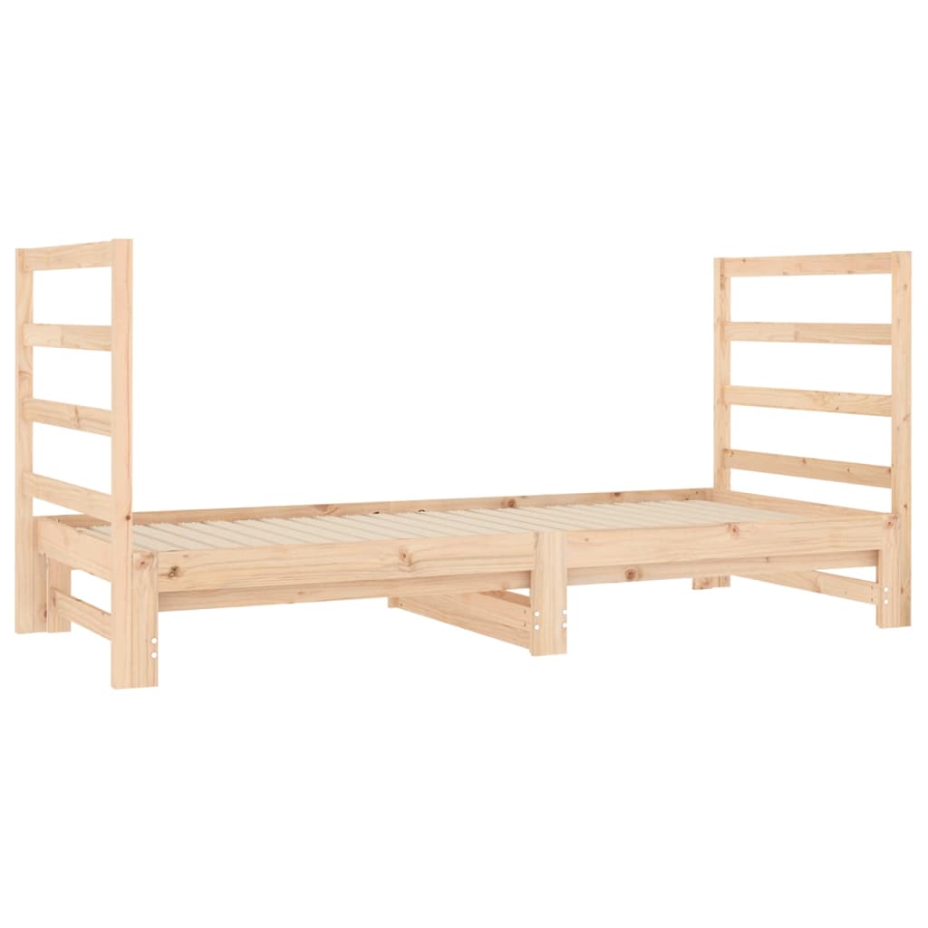 Pull-Out Day Bed 2X(92X187) Cm Single Size Solid Wood Pine