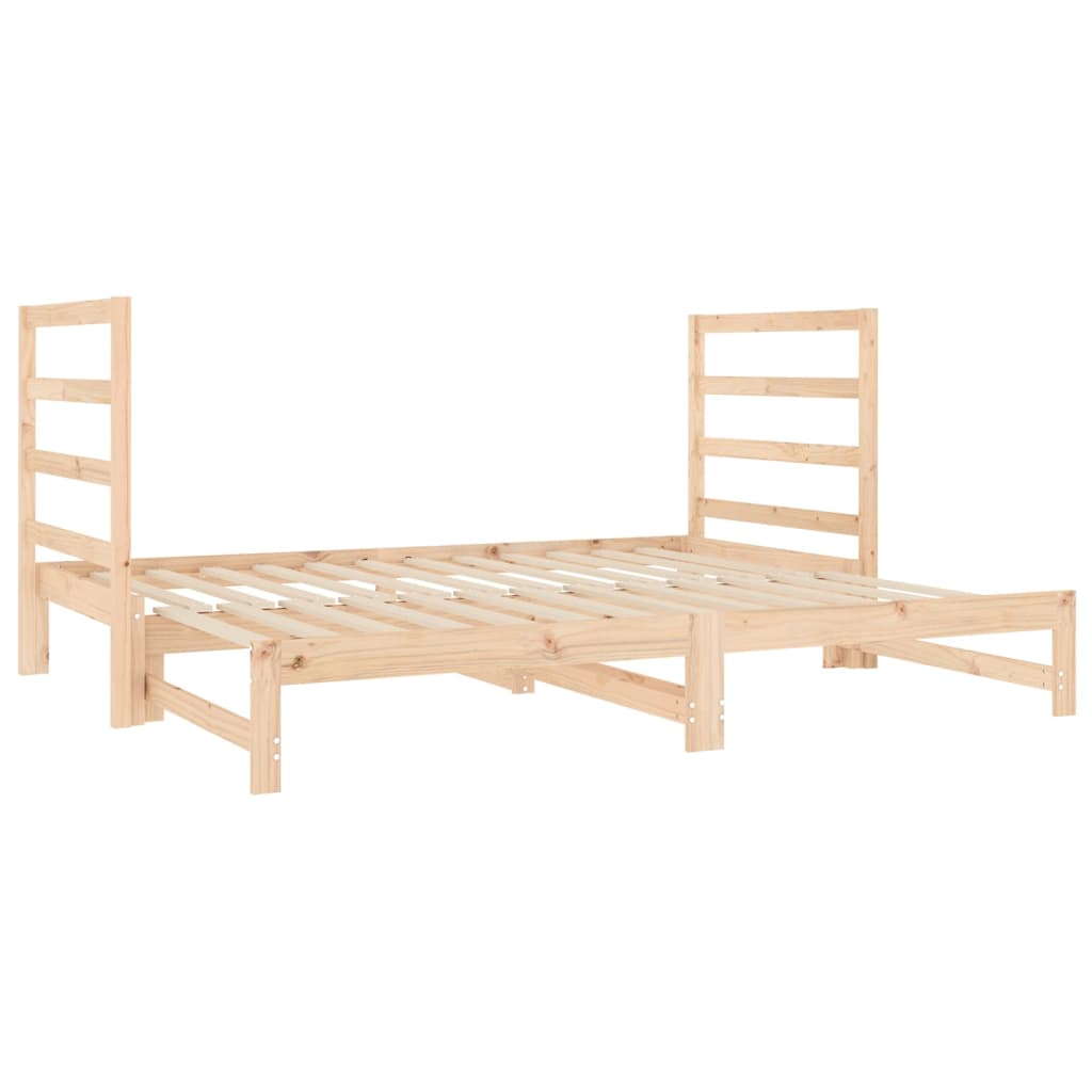 Pull-Out Day Bed 2X(92X187) Cm Single Size Solid Wood Pine