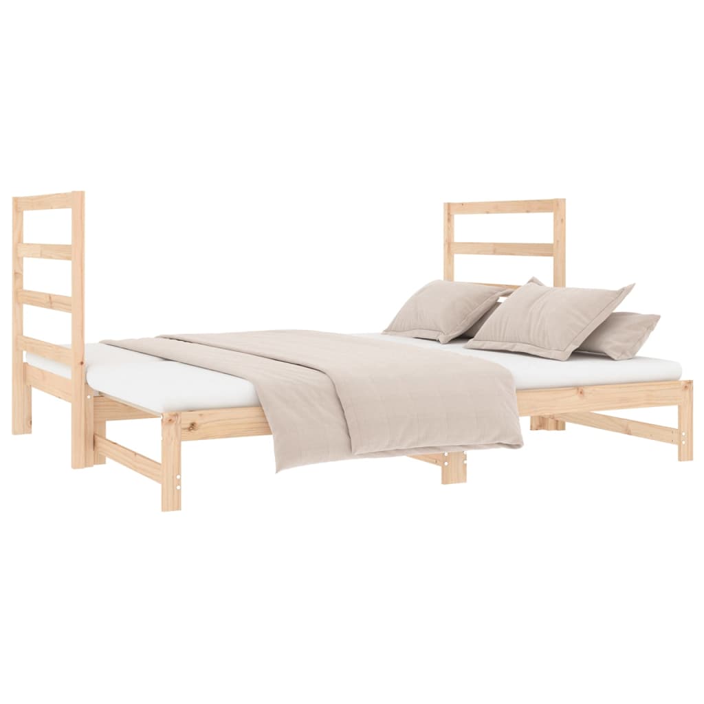 Pull-Out Day Bed 2X(92X187) Cm Single Size Solid Wood Pine