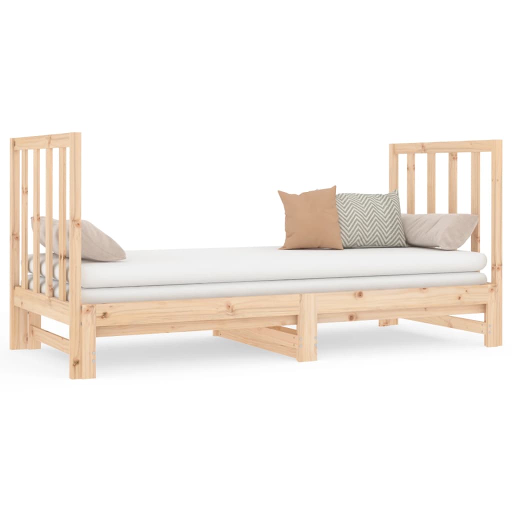 Pull-Out Day Bed 2X(92X187) Cm Single Size Solid Wood Pine