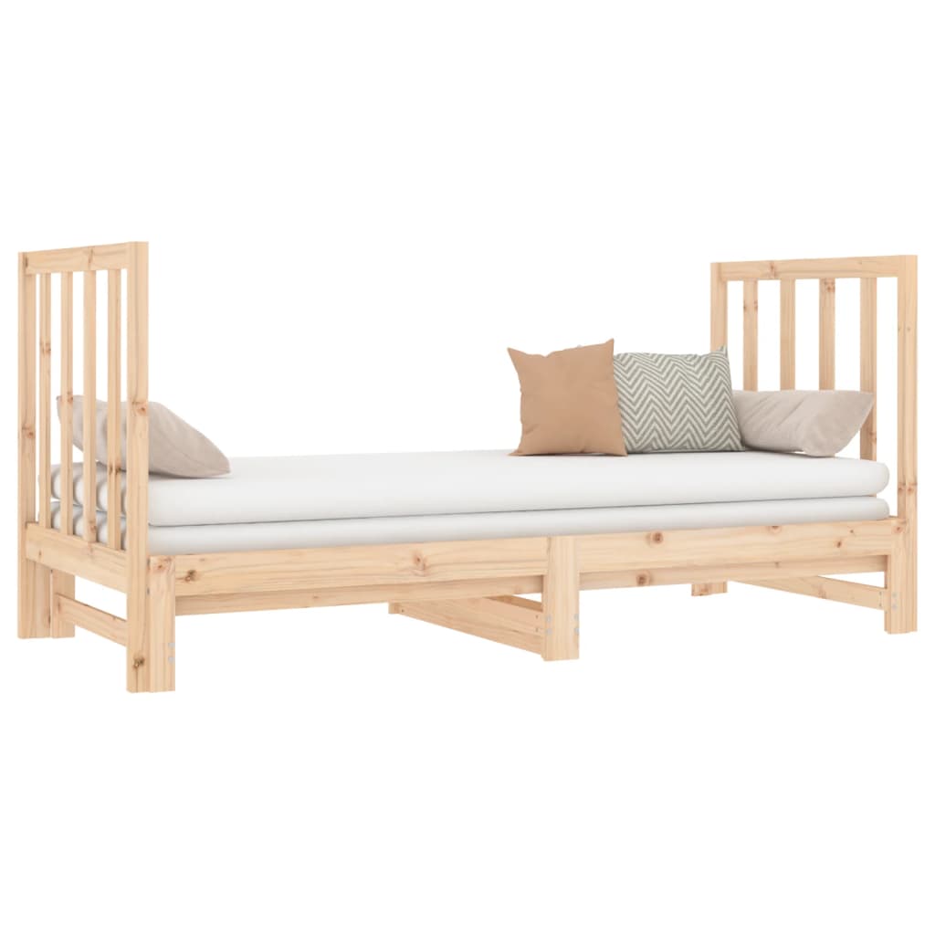 Pull-Out Day Bed 2X(92X187) Cm Single Size Solid Wood Pine