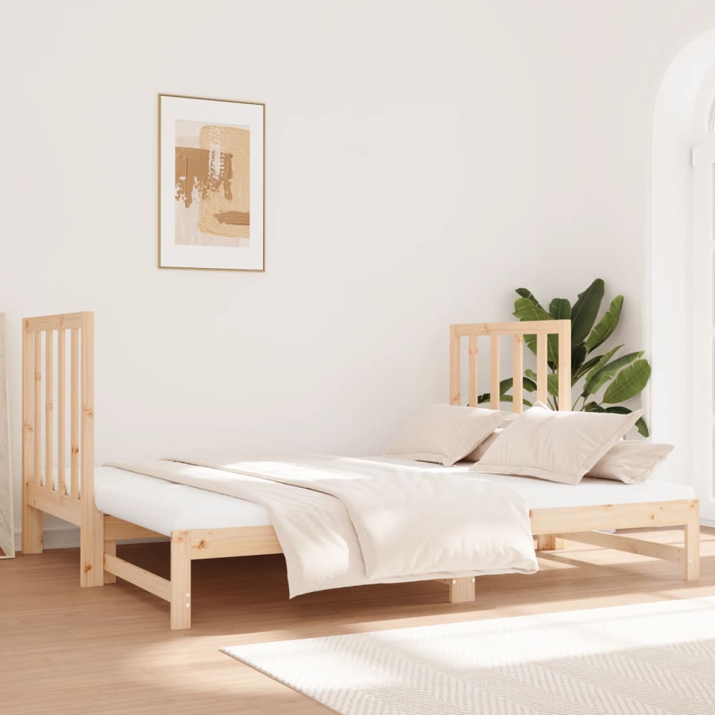 Pull-Out Day Bed 2X(92X187) Cm Single Size Solid Wood Pine