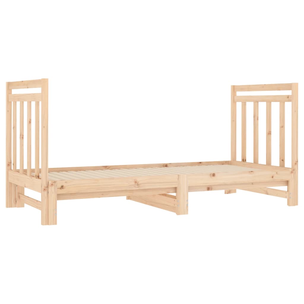 Pull-Out Day Bed 2X(92X187) Cm Single Size Solid Wood Pine