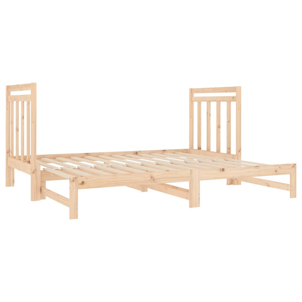 Pull-Out Day Bed 2X(92X187) Cm Single Size Solid Wood Pine