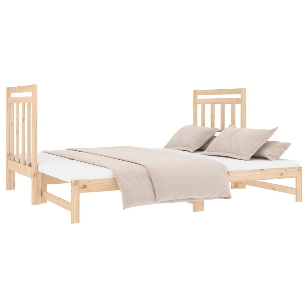 Pull-Out Day Bed 2X(92X187) Cm Single Size Solid Wood Pine